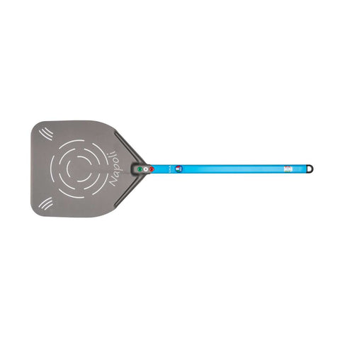 Gi.Metal »Linea Napoli« Aluminium Pizzaheber, perforiert (33x33 cm / 60 cm Stiel)