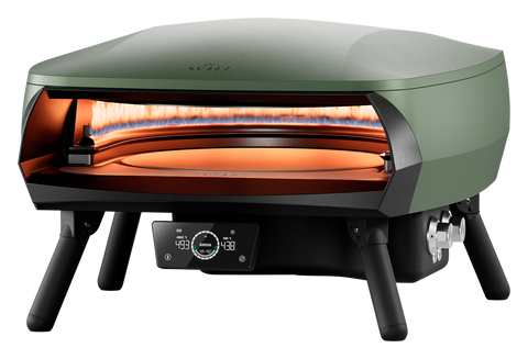 WITT ETNA ROTANTE Control 16 Zoll Gas-Pizzaofen in Matt Grün, Frontansicht