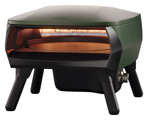 WITT PICCOLO ROTANTE 13 Zoll Gas-Pizzaofen in Matt Grün, Frontansicht
