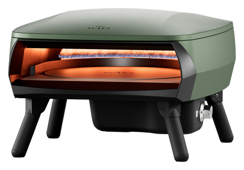 WITT PICCOLO ROTANTE 16 Zoll Gas-Pizzaofen in Matt Grün, Frontansicht