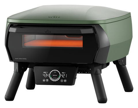 WITT eGNITE Control 13 Zoll Elektro-Pizzaofen in Matt Grün, Frontansicht