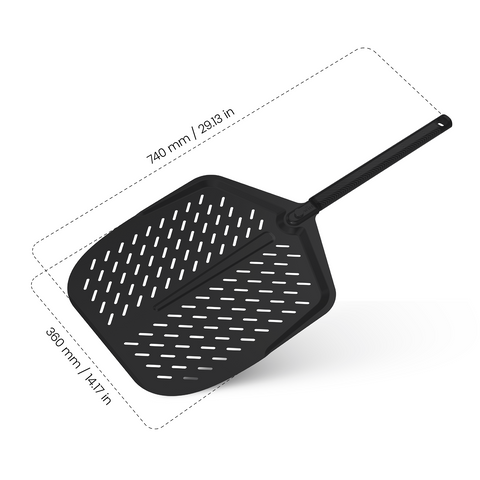 WITT Pizzaschieber 14" perforiert Carbon kurz, Detailansicht