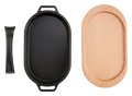 WITT Bratpfanne oval Gusseisen mit Holzbrett, Detailansicht
