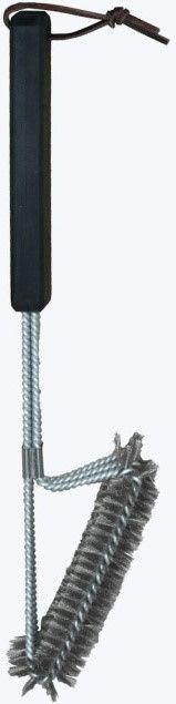 Die Cozze Stahlbürste mit PP-Griff, Edelstahl von Cozze hat einen schwarzen Griff, einen gedrehten Drahtschaft, dichte Borsten und eine Aufhängeöse - ideal für die schwierige Grillreinigung.