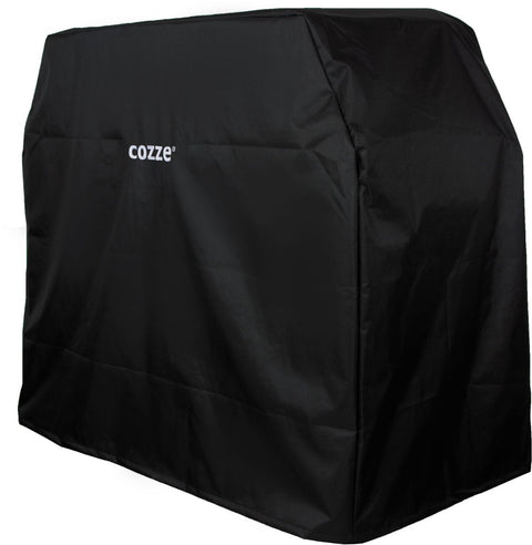 Die Cozze Abdeckung für Aussenküche 120 von Cozze ist eine schwarze, wetterfeste Abdeckung mit "cozze" in weiss, perfekt um Ihre Aussenküche oder Ihren Grill vor den Elementen zu schützen.