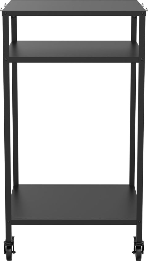 Der Cozze hoher Outdoor-Tisch 60 - schwarz von Cozze ist mit drei Ablageflächen und vier Rollen ausgestattet und eignet sich somit perfekt als Outdoor-Tisch oder als Ergänzung zu Ihrem Pizzaofen-Tisch. Entworfen für einfache Mobilität und bequeme Lagerung.