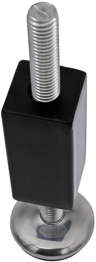 Cozze Beine für Aussenküche, 2 Stück, 110mm - stabile Metallfüße mit schwarzem Kunststoff-Quadratfuß und rundem Metallpad, ideal als Ersatzbeine für die Cozze Aussenküche oder andere modulare Küchen-Module.