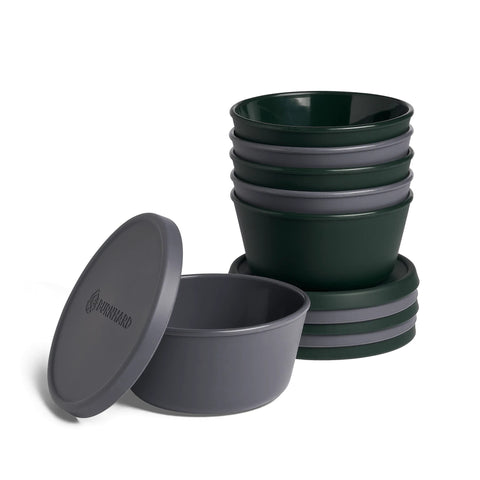 Die Burnhard Pizzaballenbox mit Deckel 6er Pack enthält sechs moderne, stapelbare Teigschüsseln mit Deckel - ideal für die Teigaufbewahrung und perfekt für jede Küche.