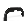 Der Gozney Neapolitanischer Bogen für Dome XL (Gen 2) von Gozney ist ein schwarzes, gewölbtes Kunststoff- oder Metallteil mit einer glatten Oberfläche, zwei rechteckigen Aussparungen und einer kleinen vorstehenden Lasche auf einer Seite, dargestellt auf einem schlichten weißen Hintergrund.