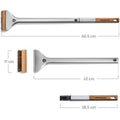 Masse der Burnhard Pizzaofen-Bürste: 66,5 cm, 42 cm, 28,5 cm, 11 cm
