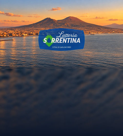 Fior di Latte aus Neapel – Latteria Sorrentina, Vesuv bei Sonnenuntergang (Mobile)