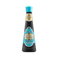 Eine Flasche Casa Firelli Original Trüffel Hot Sauce von Casa Firelli. Die Flasche ist schwarz mit blauem Deckel und goldenen Akzenten. Auf dem Etikett sind der Markenname und die Produktbeschreibung in Blau und Weiß zu sehen, was darauf hinweist, dass sie 5 oz (148 ml) köstliche Hot Sauce mit Trüffelgeschmack und kalarbischen Chilischoten enthält.